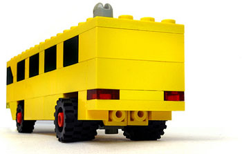 yellow lego truck